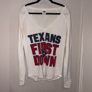 Victoria's Secret White Long Sleeve Texans Top